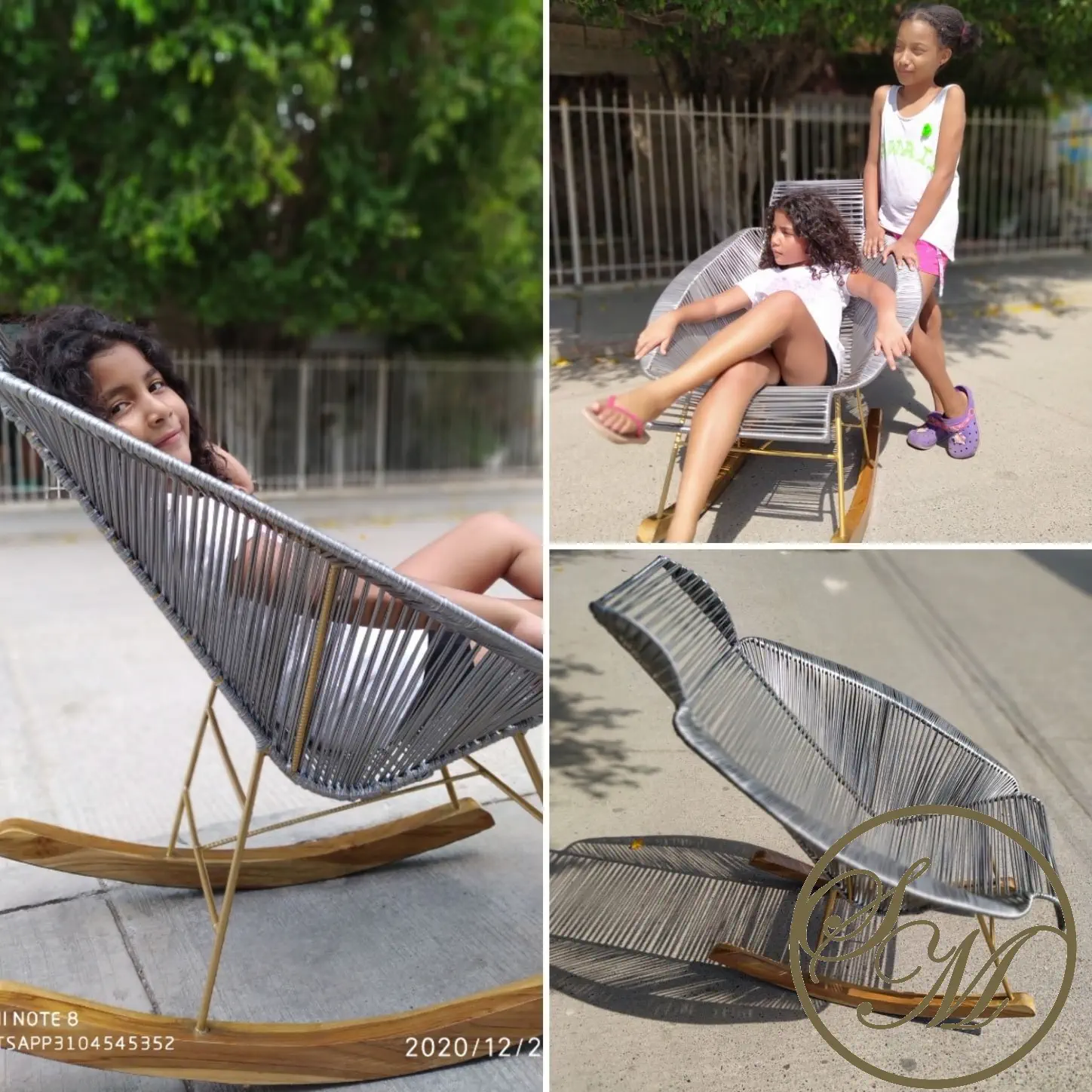 silla mecedora Cartagena Plateada